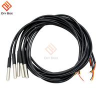 1M/2M/2.5M/3M DS18B20 Waterproof Digital Temperature Sensor Probe NTC Thermistor Thermal Cable Compatible Stainless Steel 2.5M