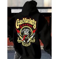 Vyriškas europinio dydžio Gas Monkey Garage džemperis su kengūros kišene XL juoda