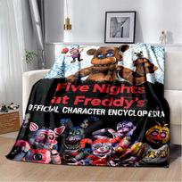 New *Five Nights at Freddy's* blanket featuring 3D prints of game characters; soft, horror-game-themed design.02 80cm x 120cm