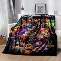 New *Five Nights at Freddy's* blanket featuring 3D prints of game characters; soft, horror-game-themed design.02 130cm x 150cm
