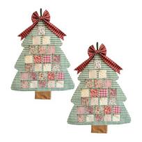 Christmas Tree-shaped Calendar 1/2Pcs Fabric Tree Advent with Pockets Handmade 24 Days Countdown to Xmas Wall Hanging Decoration Holiday Party 2pcs