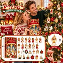 Christmas Advent Calendar with 2D Flat Acrylic for Holiday Countdown One Size black