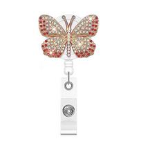 Name Card Crystal Hospital Badge Holder Retractable Badge Reel Nurse Badge Clip ID Card Clips Butterfly 01