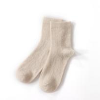 100% Pure Cashmere Socks Mid-Calf Warm Breathable Odor-Resistant Men Women Winter Light Green white