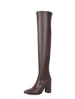 Riterio Batai Slim Elastingi Slim Batai Virš Kelio Ilgi Batai Stori Aukštakulniai Batai 33-43 Batai 38 gray