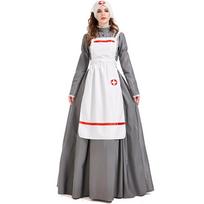 Cosplay Halloween costume orgy 19th century European nurse costume, Florence Nightingale performance costume XL gray
