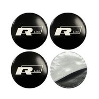 2026 Naujas VW VOLKSWAGEN 4 vnt. 56/60/65 mm Automobilio ratlankio centrinės dalies lipdukai Stebulės dangtelio ženklelis Volkswagen VW R Line GTI Golf 5 6 S 60mm black