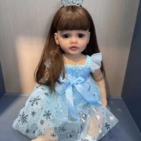 NPK 55 cm Baby Doll Girl Reborn Princess Minkšta viso kūno silikoninė vonios lėlė 55cm mėlyna