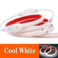 LED COB juosta 220V su lipnia juosta su ES maitinimo rinkiniu vandeniui atspari 288LED linijinis apšvietimas lanksti silikoninio vamzdelio lempa 15m šalta balta spalva