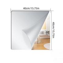 Self-Adhesive Mirror Wall Stickers 1.6mm Thick Flexible Makeup Mirror 20Living Room Decor Non Glass Mirror Stickers white