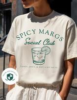 Spicy Margs Social Club Comfort Colors Cotton T-Shirt | Margarita Cocktail Tee | Gift, Bachelorette Party XL white