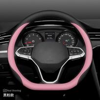 Universal Leather Steering Wheel Cover VW Golf Jetta Passat Tiguan Lavida Tharu All-Season Sport Style 38cm black