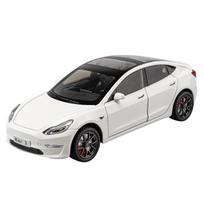 Tesla Model 3 1:24 mastelio lieto metalo lydinio traukiamoji automobilio modelis - Baltas gray