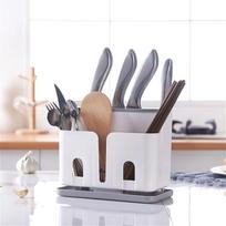 Multifunction Knife Organizer Rack - Cutlery Storage Stand for Knife Fork Spoon Cutting Knives Tableware Storage Accessories gray