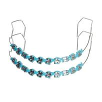 1 pora madingų breketų Spalvingas laikinas dantų papuošalas su metaliniais vielutėmis Metalinis laikiklis Ortodontinės ligatūros High Quality mėlyna