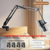 Planšetinio kompiuterio laikiklis lovai iPad stovas 360° besisukantis stalinio telefono laikiklis su aliuminio rankena, skirtas 4,7 ~12,9  Xiaomi Lenovo Samsung planšetiniam kompiuteriui L gray