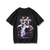 Jotaro Kujo Star Platinum Kira Yoshikage Printing Tops JoJo's Bizarre Adventure Animation Derivatives T-Shirt High Street Tee XL oranžinė