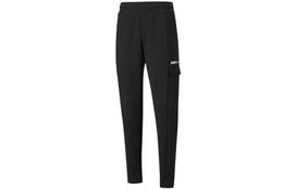 PUMA Winterized Side Pocket Fleece Lined Thermal Knitted Sweatpants Men's Black 846550-01 L white