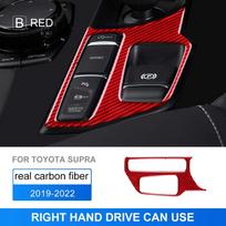 Carbon Fiber Modified For Toyota Supra GR A90 A91 MK5 2019-2025 Car Central Console Gear Shift Panel Cover Protective Sticker For RHD Red