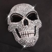 Kalnų krištolo Helovino kaukė-kaukė - Žvilganti pusės veido vakarėlio kaukė Mados aksesuaras diamond skull