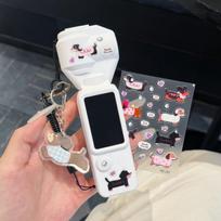 DJI Pocket 3 4 Pro Protective Case With Dachshund Design Silicone Shell Optional Wrist Strap Gimbal Camera White Shell Dachshund - Single Case Pocket 4 Pro white