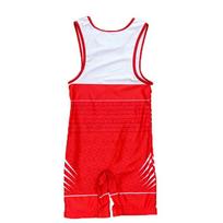 Mens Wrestling Singlet Short Sleeve Compression Gym Wear Digital Print Sportswear Training Competition S raudona