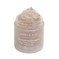 Mary&May Vegan Calendula Peptide Ageless Sleeping Mask 110ml Overnight Soothing & Anti-Aging Gel Mask beige