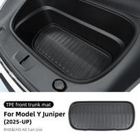 TPE Car Front Rear Trunk Mats For Tesla Model Y Juniper Launch 2025 2026-UP Anti-slip Pads All Weather Waterproof Accessories Front Trunk gray