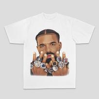 2026 Hip-hopas ir Rap Top Europos ir Amerikos Drake Vyriškas Antis Roko Aukštosios Gatvės Sportinis Laisvalaikio Vyriški ir Moteriški Marškinėliai Poros Trumpomis Rankovėmis Tee Viršūnės XXXL white