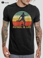 Futbol Is Life Shirts For Women Or Men Soccer Funny Football Lover Vintage T-Shi XXL gray