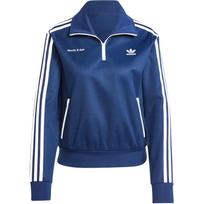 Adidas Originals Sporty & Rich Bendradarbiavimas SS24 Prekės ženklo logotipas Retro sportinė striukė su stovinčia apykakle Patogi madinga dryžuota ilgomis rankovėmis striukė JD3770 XS blue