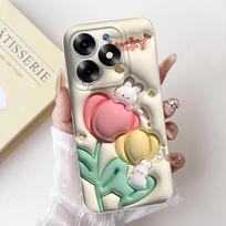 For Itel S23+ S23 Plus ItelS23 Funda Aesthetic Cartoon Panda Rabbit Flower Painting Camera Protection Soft Cover S665LS681LN Itel S23 Plus brown
