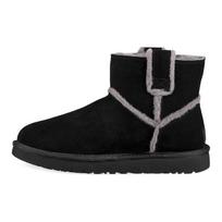 UGG Classic Mini Spill Seam Fleece Lined Black Women's 1100211-BLK 38 gray