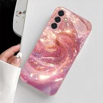 Rožinės tekstūros dizaino stiklinis telefono dėklas, tinkamas Samsung Galaxy S26 S25 S24 S23 S22 S20 FE/Ultra/Plus, atsparus smūgiams galinis dangtelis GalaxyS24FE pink