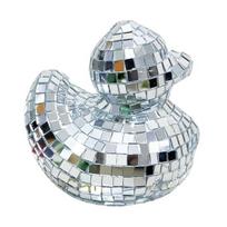Yousheng Mirror Disco Tiles Duck Figurine Little Duck Statue Animal Sculpture Home Office Bookshelf Desktop Decoration Ornament Christmas Gift sidabras