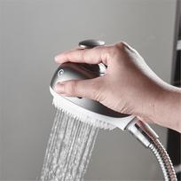 Modern Dolphin Shape Baby Hand Rainfall Shower Head with Soft Silicon Massage for Bathroom Use (grey,ABS Plastic) pilka