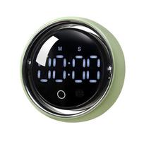 Voice Controlled Timer With Magnetic Back Rotary Countdowns Count Up Timer For Precise Cooking Baking And Workout Timing žalia