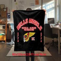 Gang violence Motorcycle enthusiasts Hells Angels Motorcycle Club blanket soft home furnishing nap decoration four seasons warm Sherpa blanket U5 80cm x 120cm