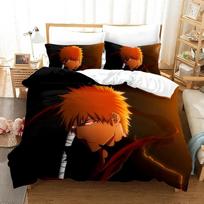 3D Anime Bleach Kurosaki Ichigo Duvet Cover Pillowcase Bedding Set Double Twin Full Queen King Adult Kids Bedclothes Quilt Cover 70x133cm 2pcs