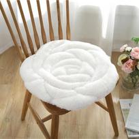 Pliušinė rožinė stora dygsniuota kėdės pagalvėlė biuro namų valgomojo kėdės pagalvėlė tatami grindų pagalvėlė 45*45cm balta