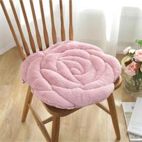 Pliušinė rožinė stora dygsniuota kėdės pagalvėlė biuro namų valgomojo kėdės pagalvėlė tatami grindų pagalvėlė 45*45cm tamsiai rausva spalva