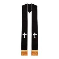 Clergy Garment Embroidered Church Scarf Quick Drying Polyester Fabric Stole Shawl For Religious Event And Travel white