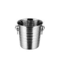 1L/3L/5L Nerūdijančio plieno ledo kibiras Nešiojamas ledo aušintuvas su patogia rankena Dviausis ledo kibiras Baro vyno įrankis gray