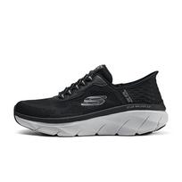 Skechers DLux Walker 2.0 Slip-Ins Patogūs Minimalistiniai Audiniai Sintetinė Oda Amortizacija Žemi Bėgimo Bateliai Vyriški Kedai Juodi Pilki 232446-BKGY 42 gray