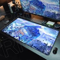 Oversize Wuthering Waves Shorekeeper Mousepad Pc Gaming Speed Keyboard Table Mat 1200x600mm Non-slip Rubber Laptop Office Carpet 30cm by 60cm blue