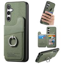 RFID odinis kortelių dėklas nugarėlė Coque Samsung A56 5G 2026 žiedu laikikliu piniginė Etui Galaxy A36 A26 A17 A16 A06 A 16 17 36 56 dangtelis Galaxy A56 5G žalia
