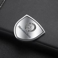 2026 New New 3D Metal Car Shield Styling Body Trunk Decoration Stickers DP-JSHZT for Mercedes Benz W203 W204 W164 CLA Interior Mouldings DV1 sidabras
