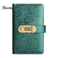 Security Cash Binder A6 Password Lock Budget Organizer, PU Leather And Relief Cover, Savings Tracker 100 Pocket Challenge Booklet for Personal Finance žalia