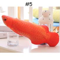 Scratch Kitten Chewing Stuffed  Artificial Fish Pet Cat Toys Catnip beige