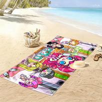 Avatar World Game Character 2D Flat Print Beach Towel, Large Soft Quick Dry Towel for Beach Camping SwimmingZSTJ0915117 80cmx160cm(31x63inch) beige